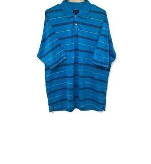 Burberry Golf Striped Polo Shirt Blue XL Made in Italy